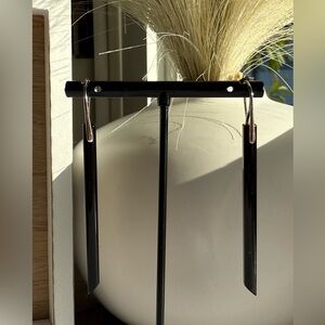 Handcrafted Black Tourmaline Sterling Silver Dangle Earrings